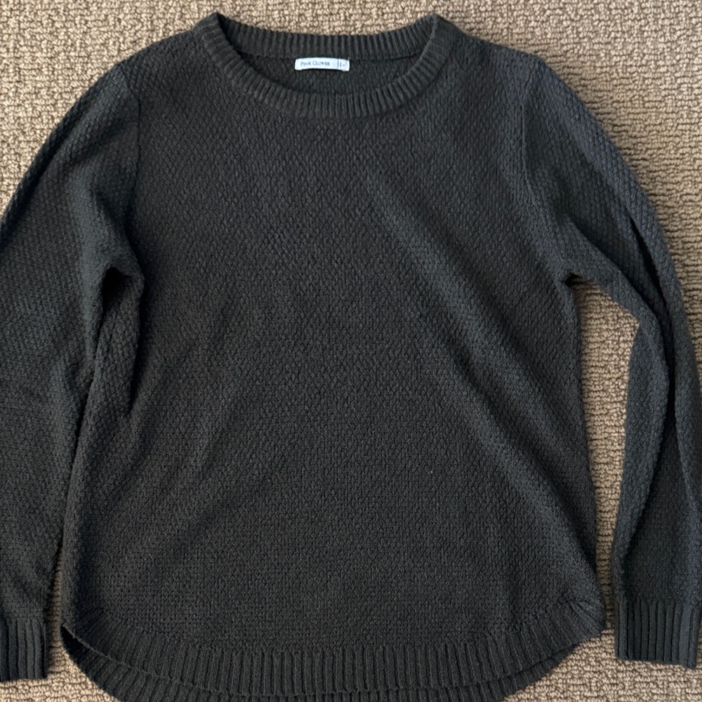 Pink Clover Charcoal Crew Neck Sweater